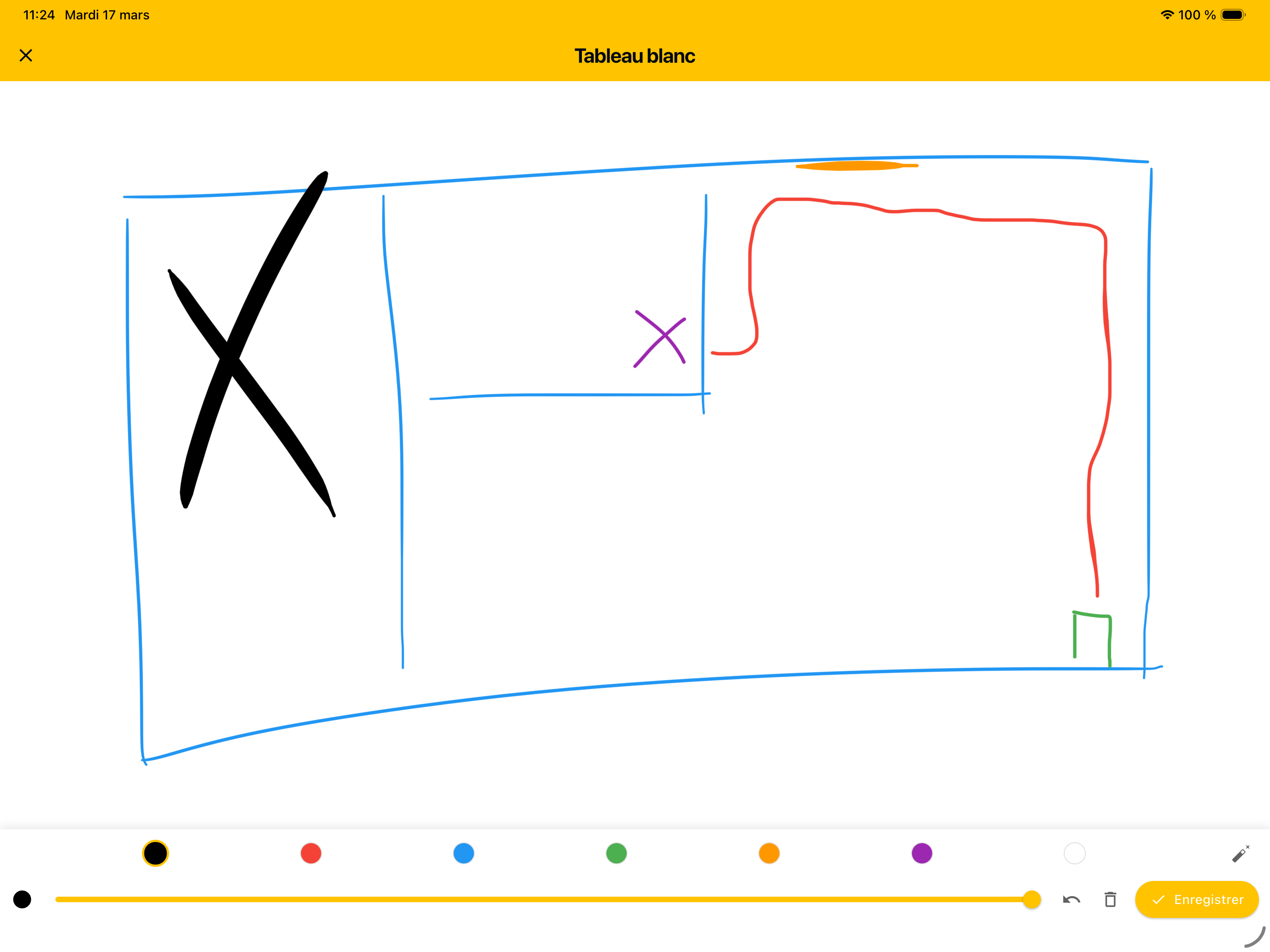 Tableau blanc pour dessiner et annoter sur chantier
